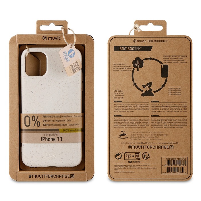Zadní kryt Bambootek Muvit For Change ECO pro Apple iPhone 11, Cotton