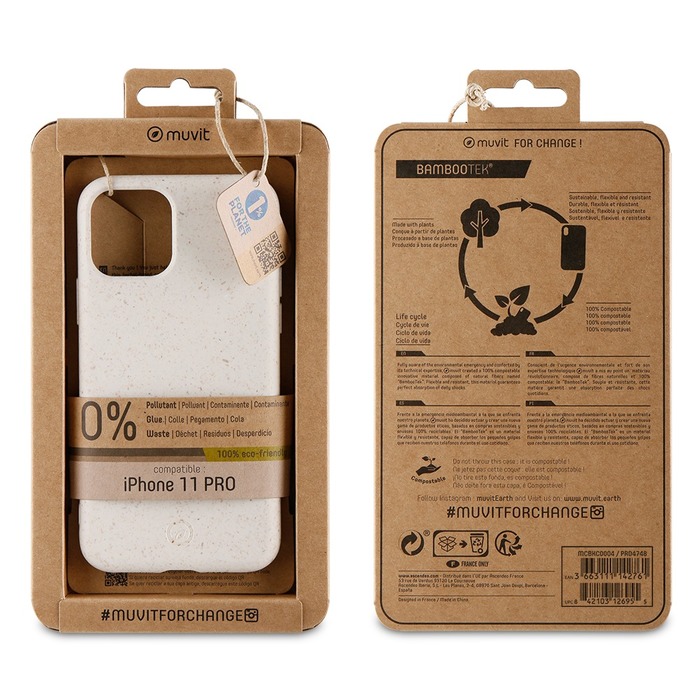Zadní kryt Bambootek Muvit For Change ECO pro Apple iPhone 11 Pro, Cotton