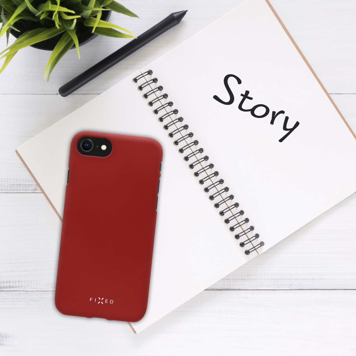 Zadní kryt FIXED Story pro Xiaomi Redmi Note 8 Pro, červený