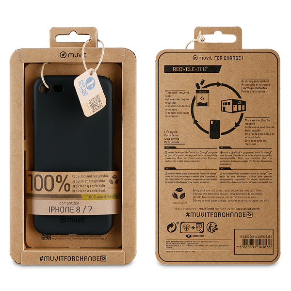 Zadní kryt Muvit For Change Recycletek ECO pro Apple iPhone 6/6S/7/8, black