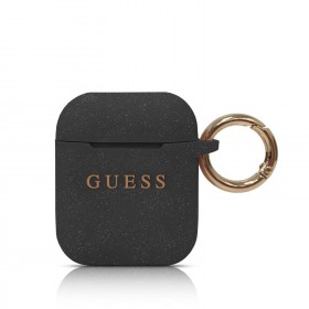 Guess Silikonový kryt GUACCSILGLBK pro Airpods black
