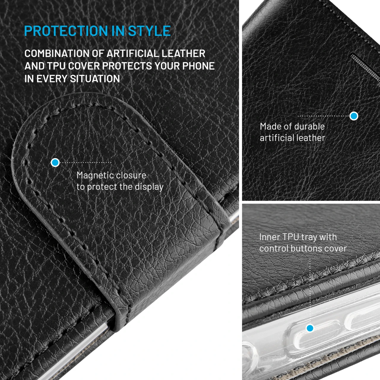 FIXED Opus flipové pouzdro pro Xiaomi Redmi 8, černé