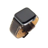 Kožený řemínek FIXED Berkeley pro Apple Watch 42 mm a 44 mm s černou sponou, velikost L, uhlově hnědý