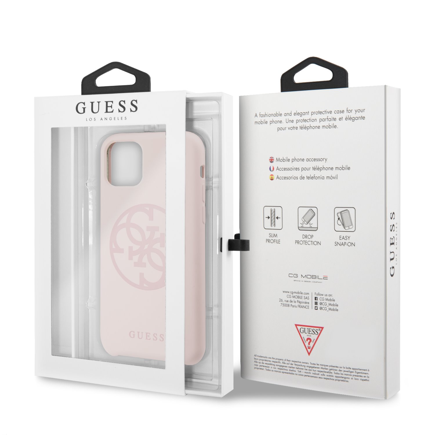 Guess 4G Silicone Tone Zadní kryt GUHCN61LS4GLP pro Apple iPhone 11 light pink 