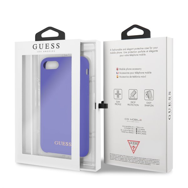 Guess Saffiano silikonové pouzdro GUHCI8LSGLUV pro Apple iPhone 7/8/SE 2020, fialová