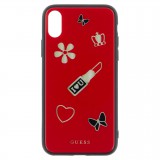 Guess Iconic silikonové pouzdro GUHCPXACLSRE pro Apple iPhone X red