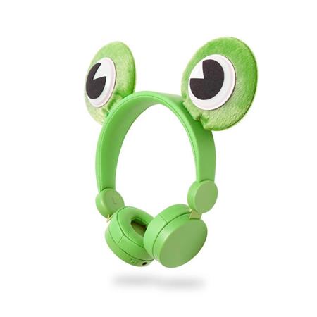Dětská drátová sluchátka Nedis HPWD4000GN Freddy Frog zelená