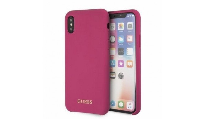 Guess silikonové pouzdro GUHCPXLSGLPI pro Apple iPhone X pink