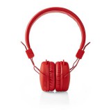 Nedis HPBT1100RD - Bezdrátová Sluchátka | Bluetooth® | On-ear | Skládací | Červená barva