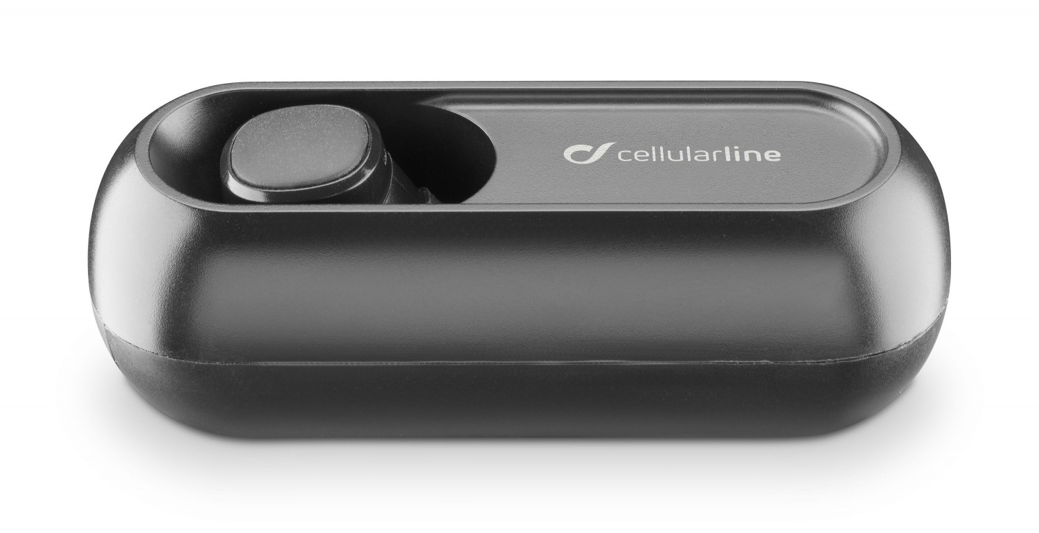 Bluetooth headset Cellularline Power Mini s nabíjecím pouzdrem, černý