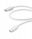 USB datový kabel Cellularline SC s USB-C konektorem, Huawei SuperCharge technologie, bílá
