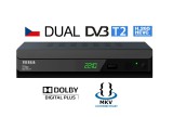 TESLA 2x DVB-T/T2 přijímač Duplex T2/ Full HD/ H.265/HEVC/ PVR/ EPG/ 2x USB/ HDMI/ LAN/ SCART/ černý