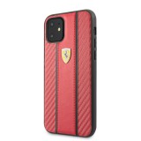Ferrari Carbon Zadní kryt FESNMHCN61RE pro Apple iPhone 11 red