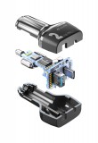 Autonabíječka Cellularline Car Multipower 2 PRO+ s technologií Smartphone Detect, USB + USB-C port, 36W, černá 