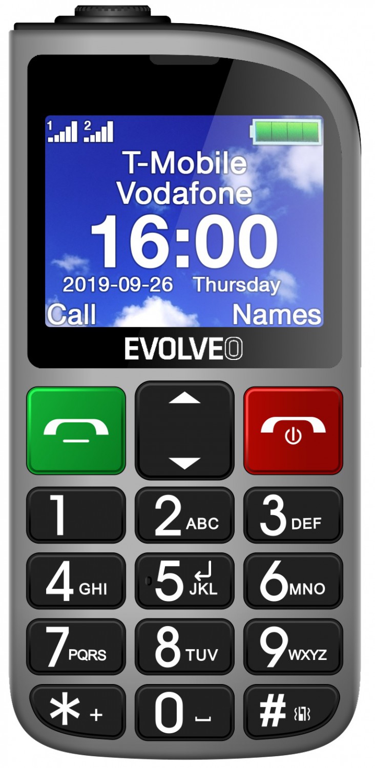 Evolveo EasyPhone FM stříbrnáV CENĚ 249 Kč - AUTONABÍJEČKA CELLY S MICROUSB - 1A