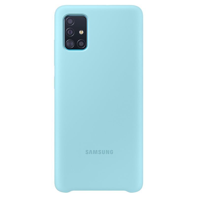 Silikonové pouzdro Silicone Cover  EF-PA515TLEGEU pro Samsung Galaxy A51, modrá