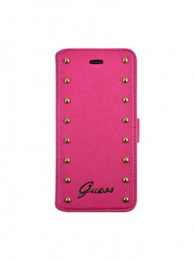 Guess Studded flipové pouzdro GUFLBKP6LSAP pro Apple iPhone 6 Plus pink