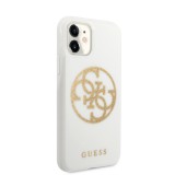 Guess 4G Glitter Circle Zadní kryt GUHCN61TPUWHGLG pro Apple iPhone 11 white gold 
