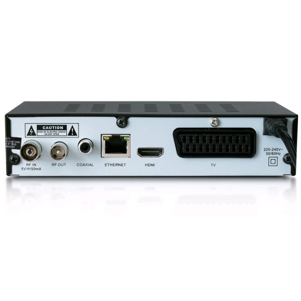 Stolní set-top box FTE MAX T200HD, DVB-T2 s HEVC (H.265), FTA přijímač a rekordér s USB, černá