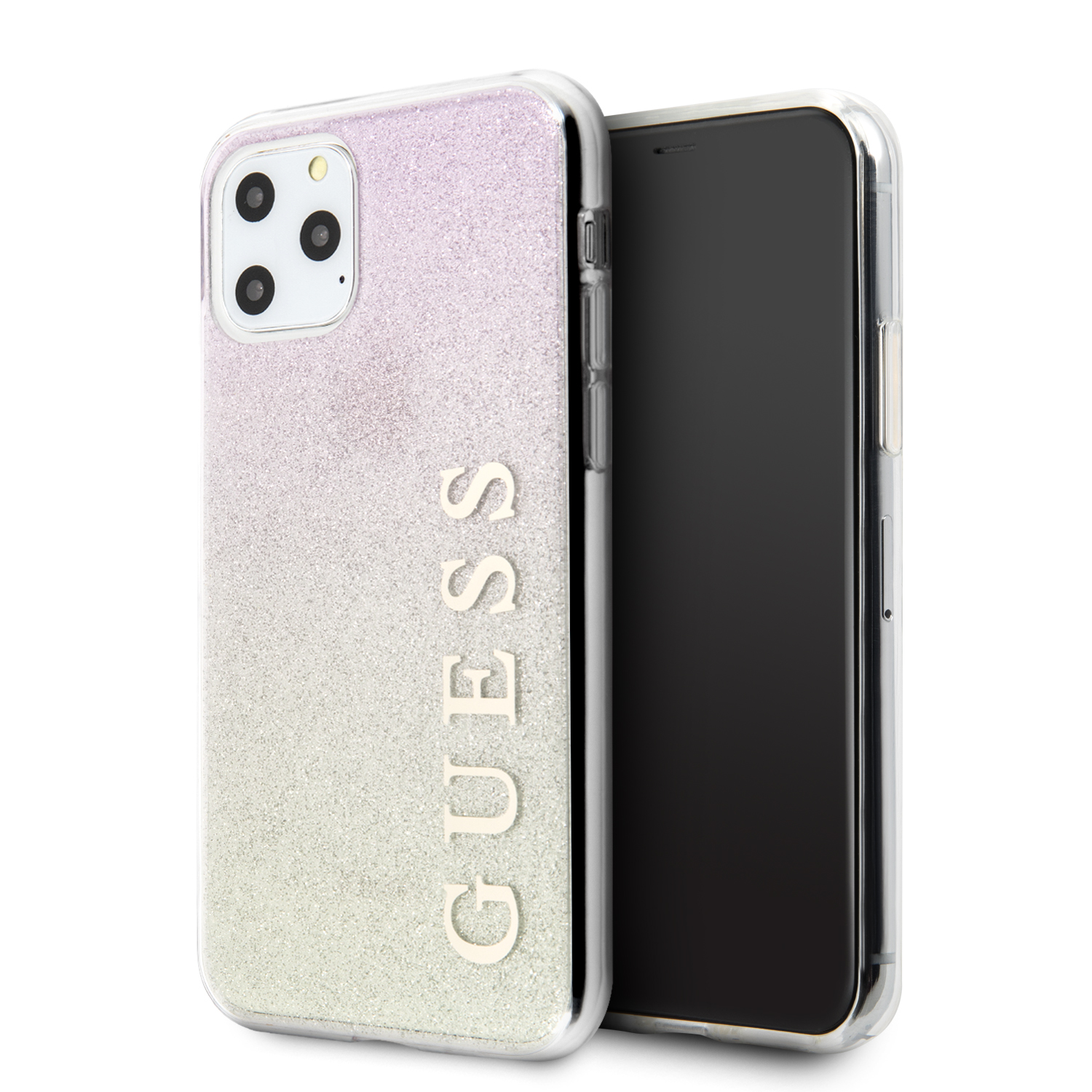 Levně Guess Glitter Gradient Zadní kryt GUHCN65PCUGLGPI pro Apple iPhone 11 Pro Max pink