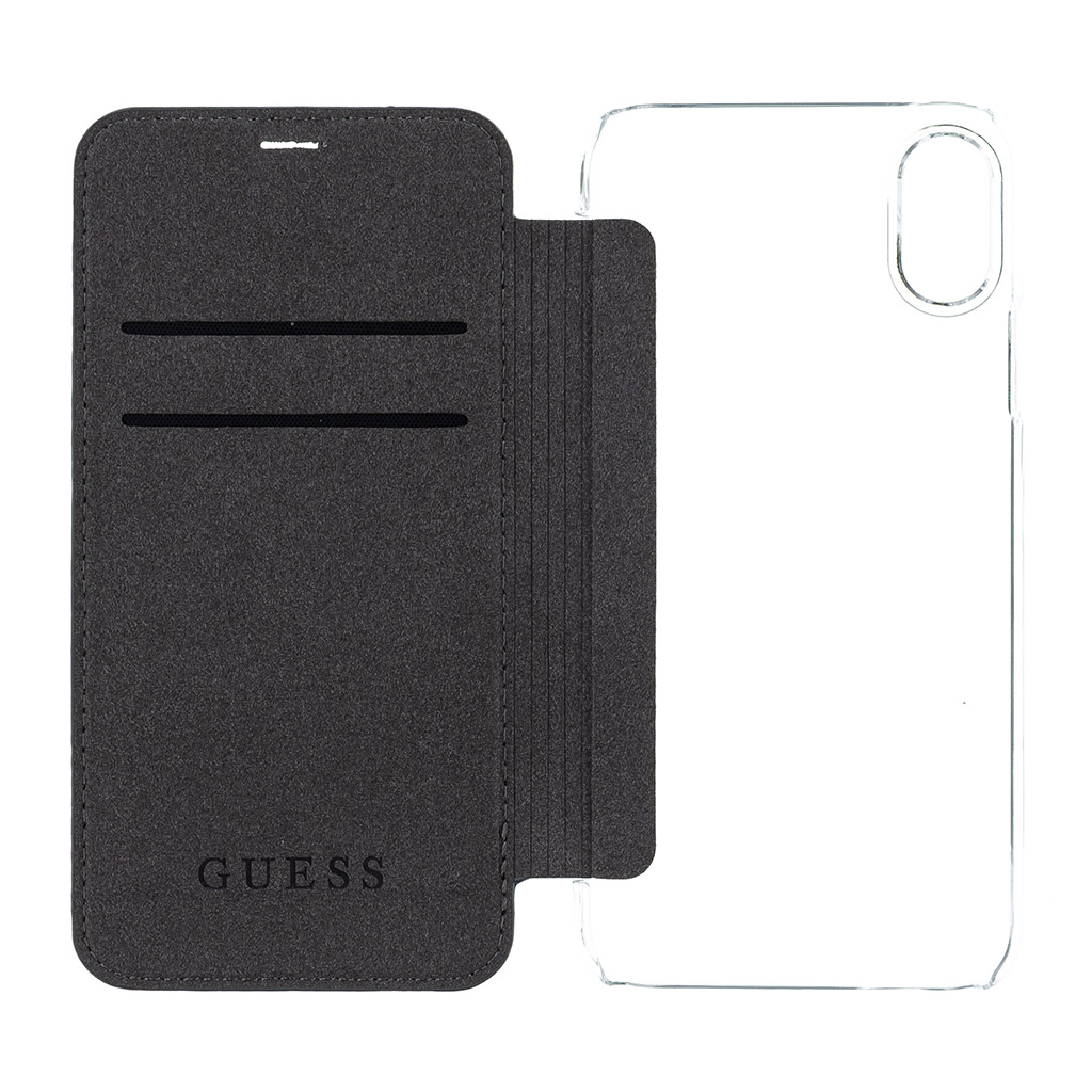 Guess Charms 4G pouzdro flip GUFLBKPXGF4GG pro Apple iPhone X / XS grey