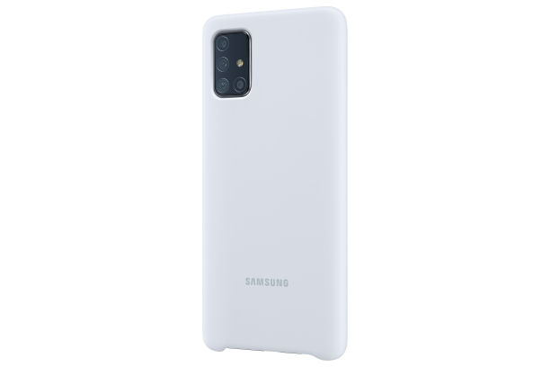 Silikonové pouzdro Silicone Cover EF-PA715TSEGEU pro Samsung Galaxy A71, stříbrná