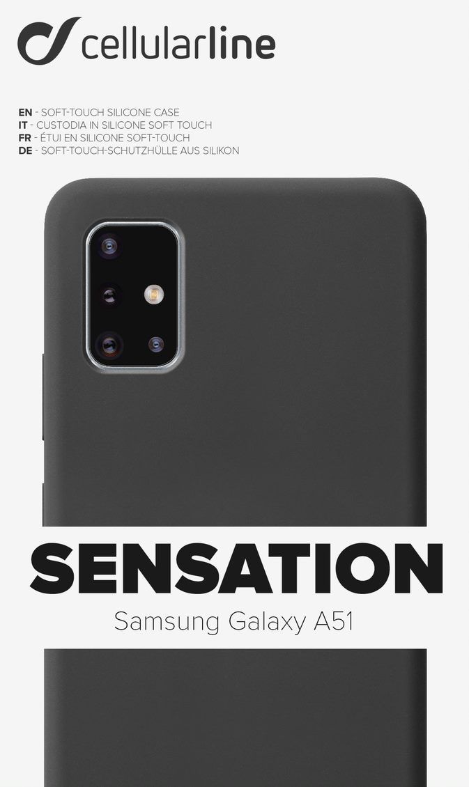 Silikonový kryt Cellularline SENSATION pro Samsung Galaxy A51, černá