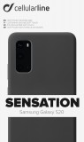 Silikonový kryt Cellularline SENSATION pro Samsung Galaxy S20, černá