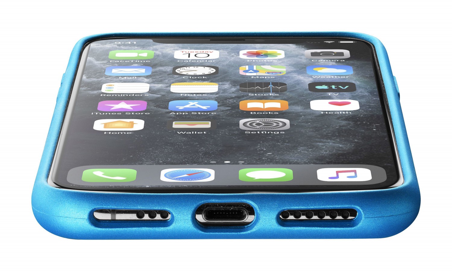 Silikonový kryt Cellularline Sensation Metallic pro Apple iPhone 11 Pro Max, tyrkysová