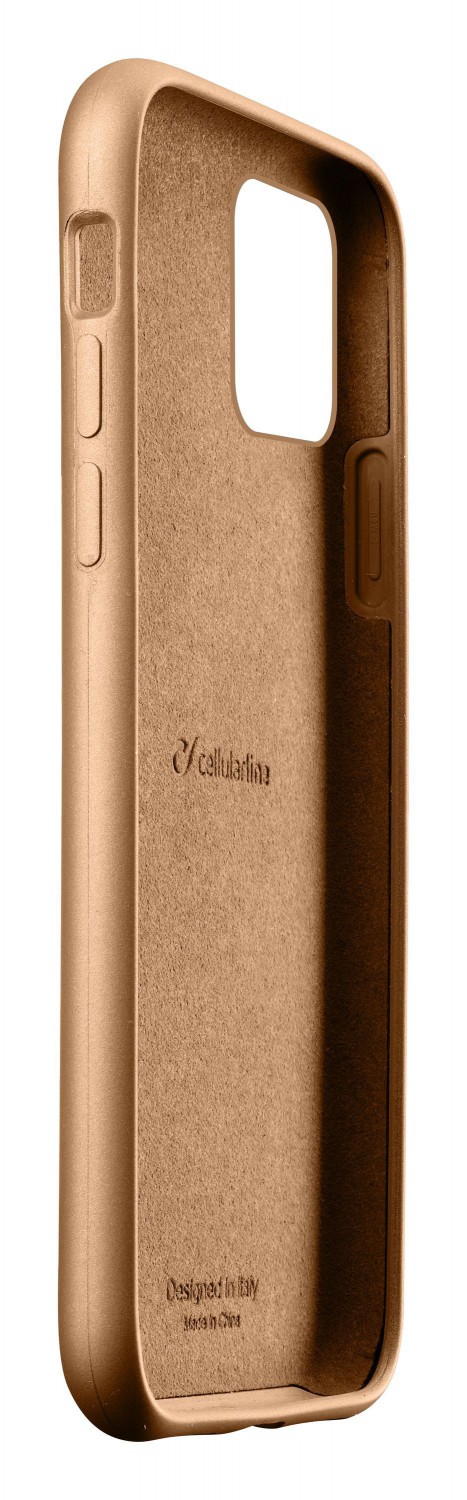 Silikonový kryt Cellularline Sensation Metallic pro Apple iPhone 11 Pro Max, zlatá
