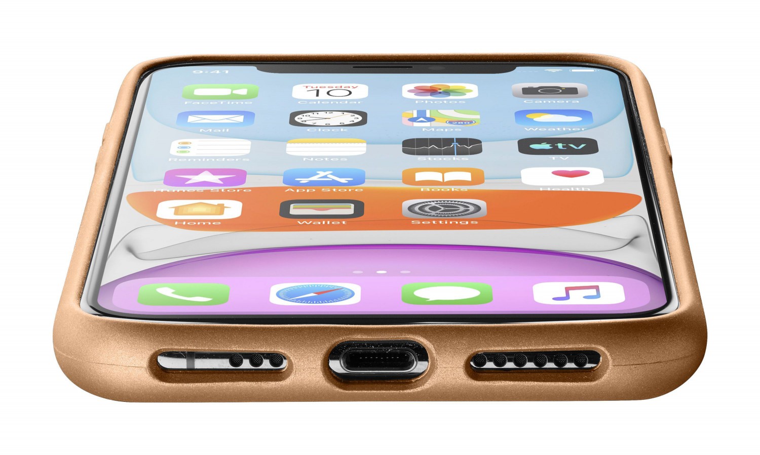 Silikonový kryt Cellularline Sensation Metallic pro Apple iPhone 11, zlatá