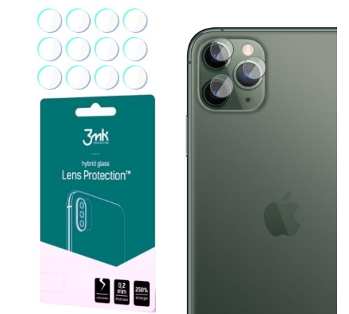 Levně Hybridní sklo 3mk Lens ochrana kamery pro Apple iPhone 11 Pro Max, 4ks