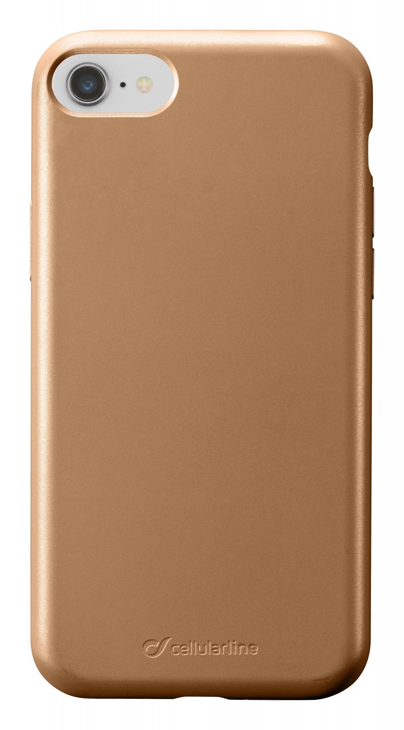 Silikonový kryt Cellularline Sensation Metallic pro Apple iPhone 8/7, zlatá