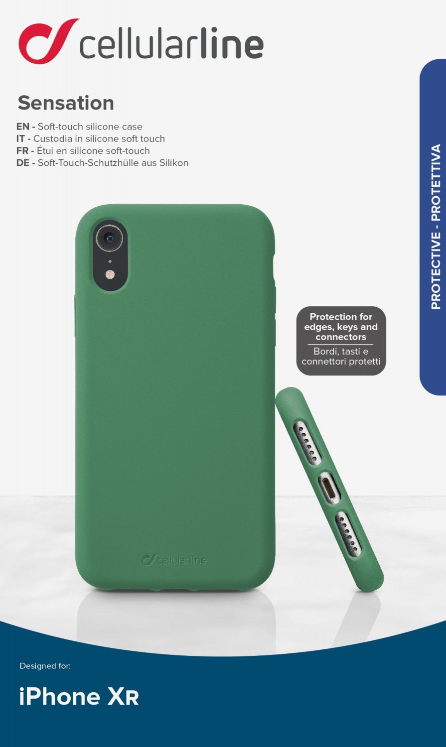 Silikonový kryt Cellularline SENSATION pro Apple iPhone XR, zelená