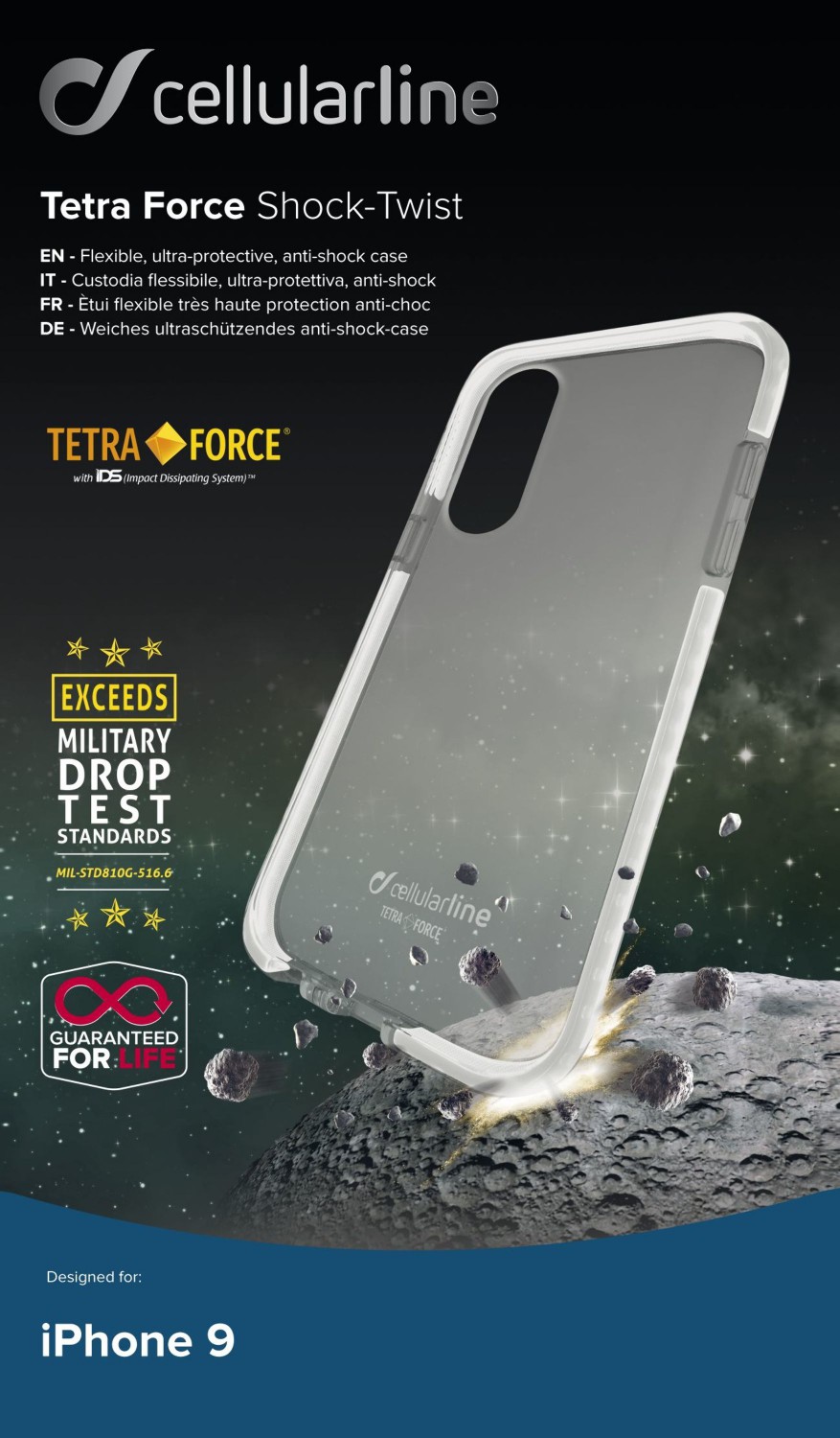 Pouzdro Cellularline Tetra Force Shock-Twist pro Apple iPhone XR, bílá