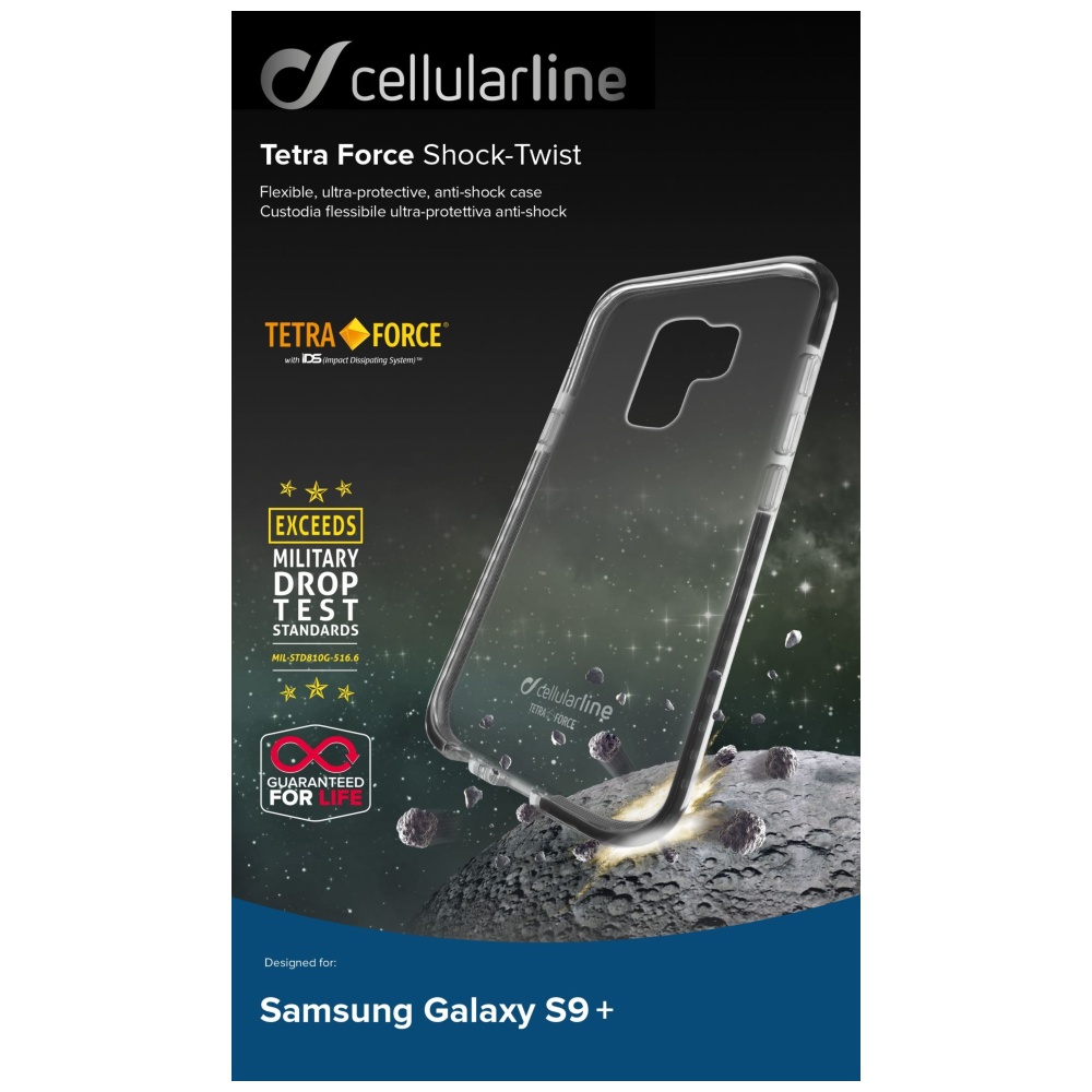 Pouzdro Cellularline Tetra Force Shock-Twist pro Samsung Galaxy S9+, černá