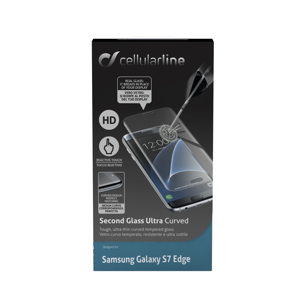 Ochranné tvrzené sklo pro Cellularline Glass pro Samsung Galaxy S7 Edge, čirá