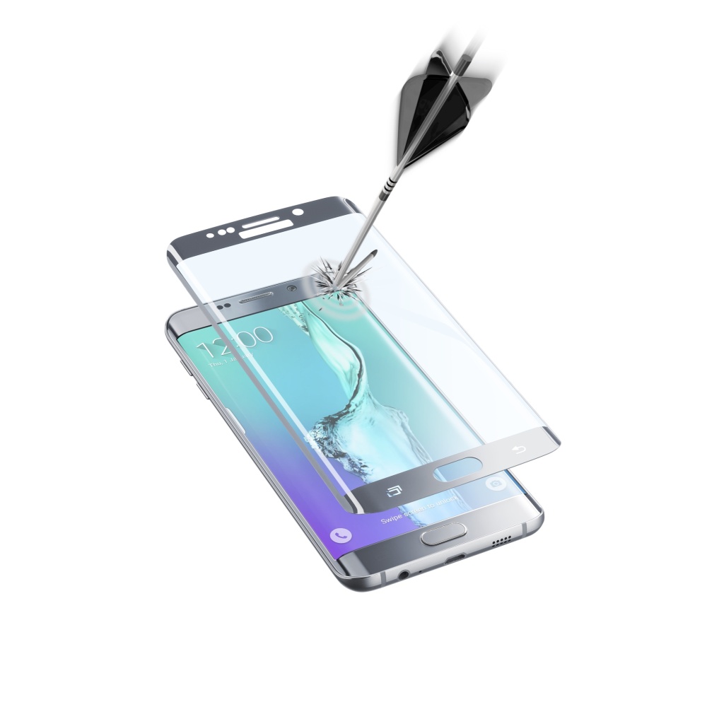 Ochranné tvrzené sklo pro Cellularline Glass pro Samsung Galaxy S6 Edge+, stříbrná