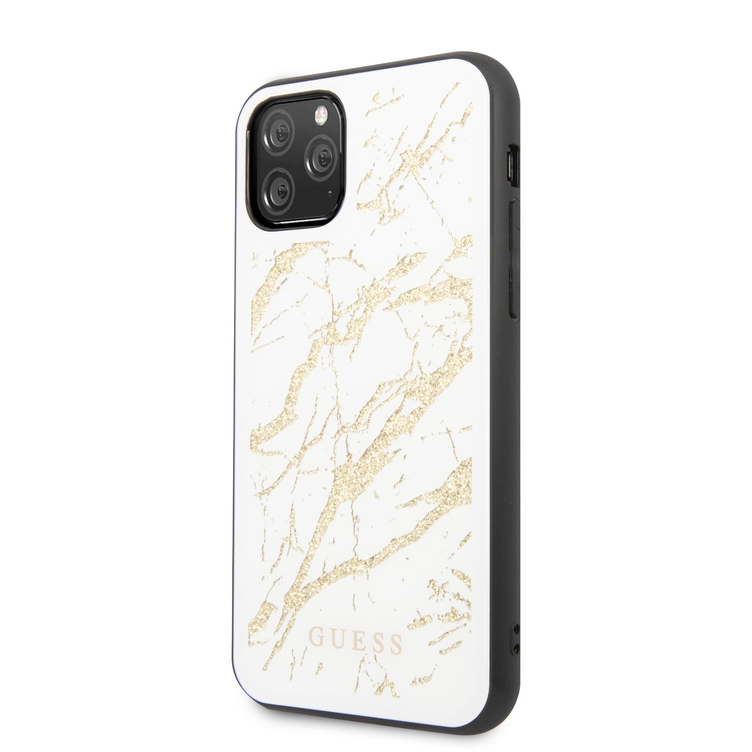 Guess Marble Glass Zadní kryt GUHCN65MGGWH pro Apple iPhone 11 Pro Max white