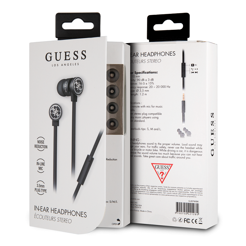 Guess Wire Stereo Headset GUEPWIBK black 