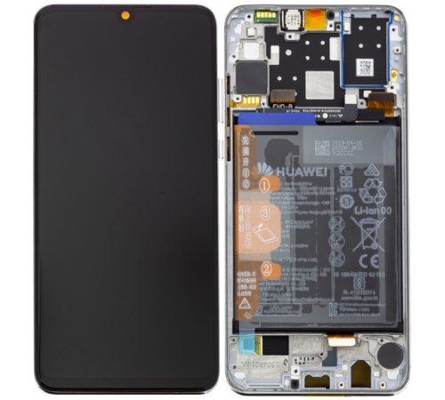 LCD + dotyk + rámeček + baterie pro Huawei P30 Lite, white (Service Pack)