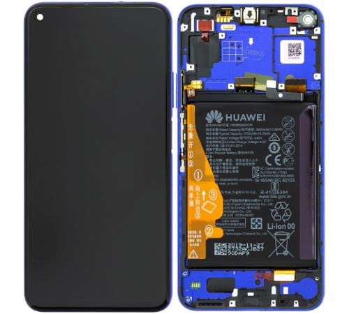 LCD + dotyk + přední kryt + baterie pro Honor 20, blue (Service Pack)