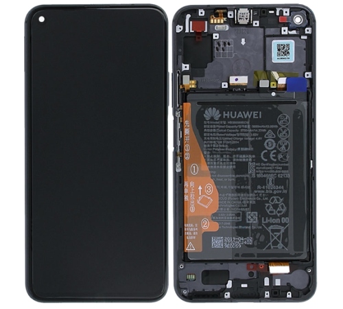 LCD + dotyk + přední kryt + baterie pro Honor 20, black (Service Pack)