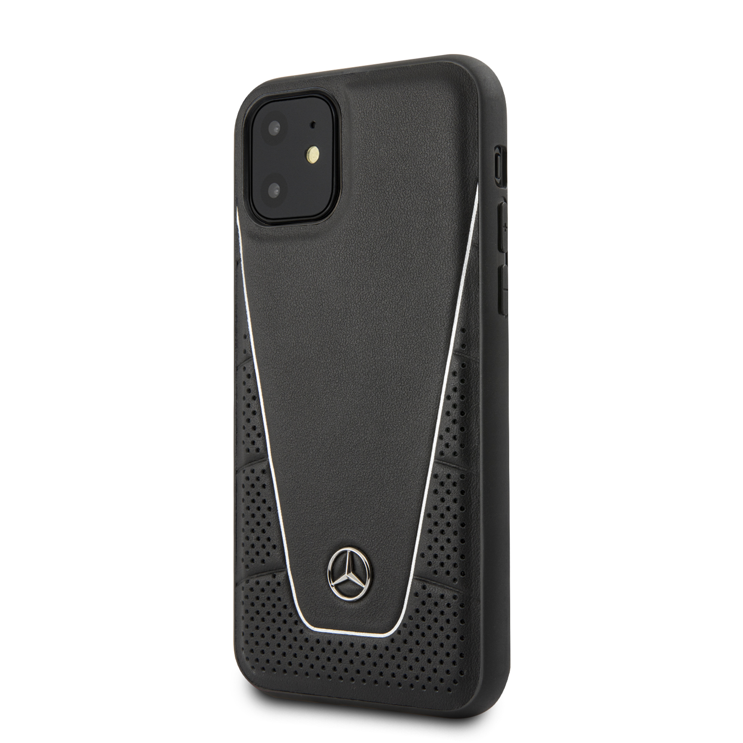 Mercedes Quilted Smooth kožený kryt MEHCN61CLSSI Apple iPhone 11 black