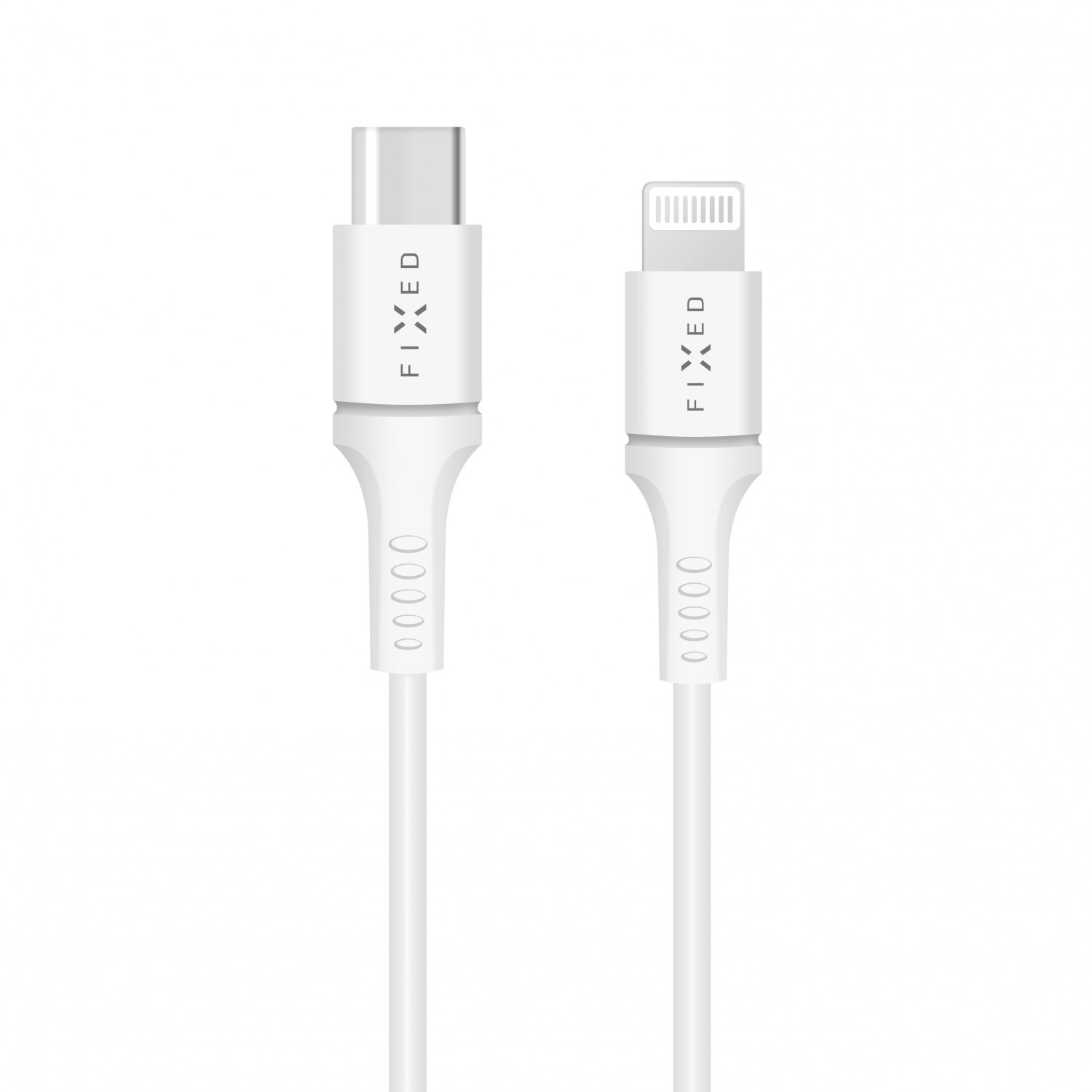 Datový a nabíjecí kabel FIXED USB-C/Lightning, podpora PD, 2 m, 18W, bílý