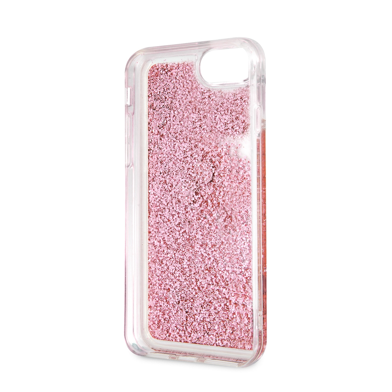 Guess Glitter Floating Hearts zadní kryt GUHCI8GLHRERG Apple iPhone 8/SE 2020 pink