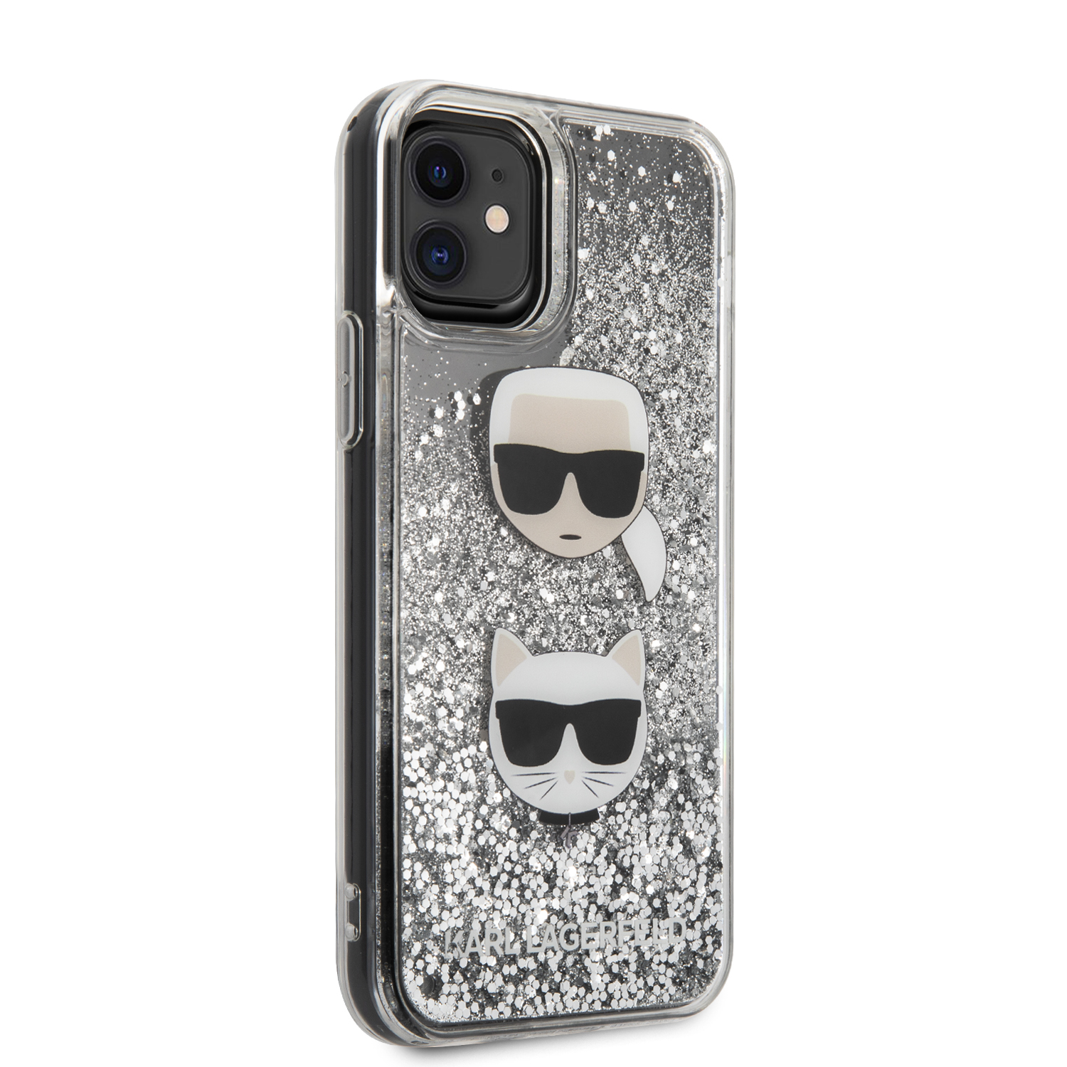Karl Lagerfeld Heads Glitter Kryt KLHCN61KCGLSL Apple iPhone 11 silver