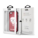 Karl Lagerfeld Head Glitter Kryt KLHCI8DLHRE Apple iPhone 7/8/SE 2020 red