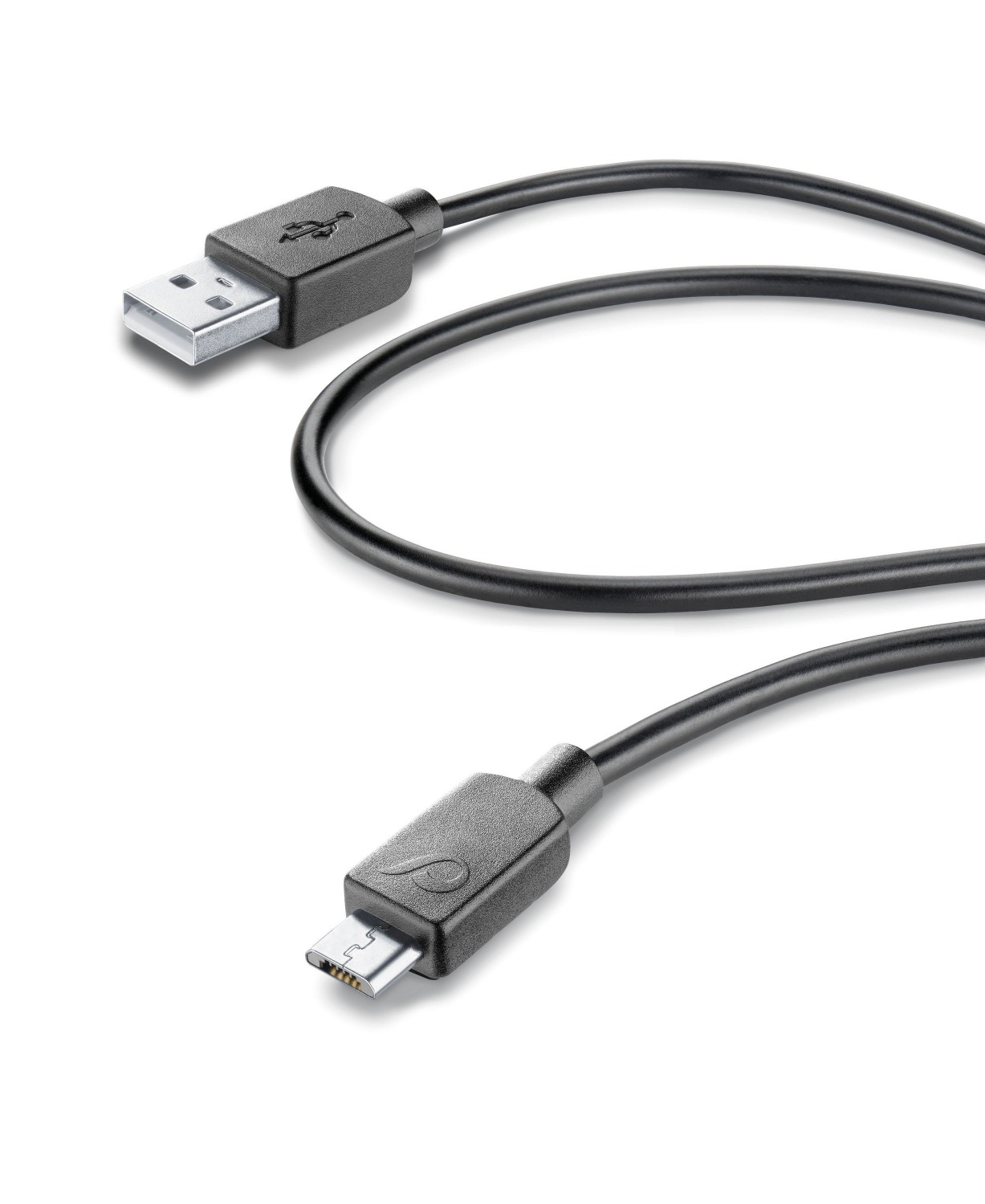 USB datový kabel Cellularline s micro USB konektorem, 60 cm, černý