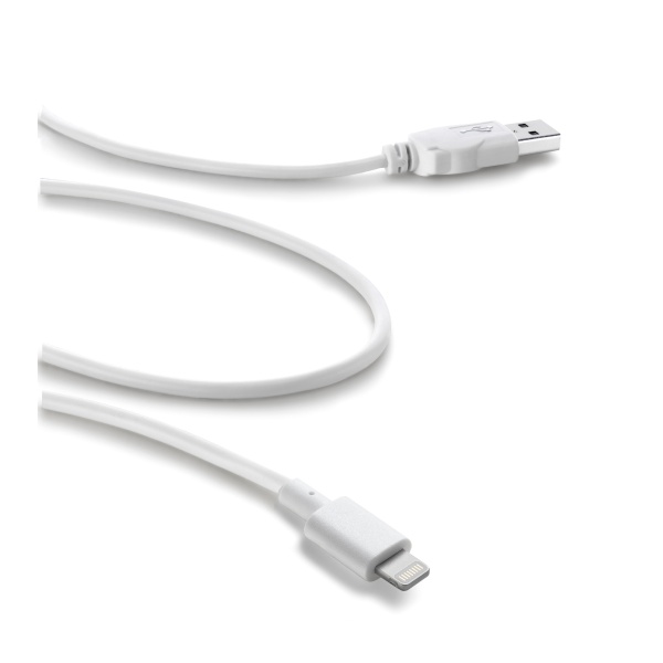 USB datový kabel CellularLine s konektorem Lightning, MFI,1 m, bílý